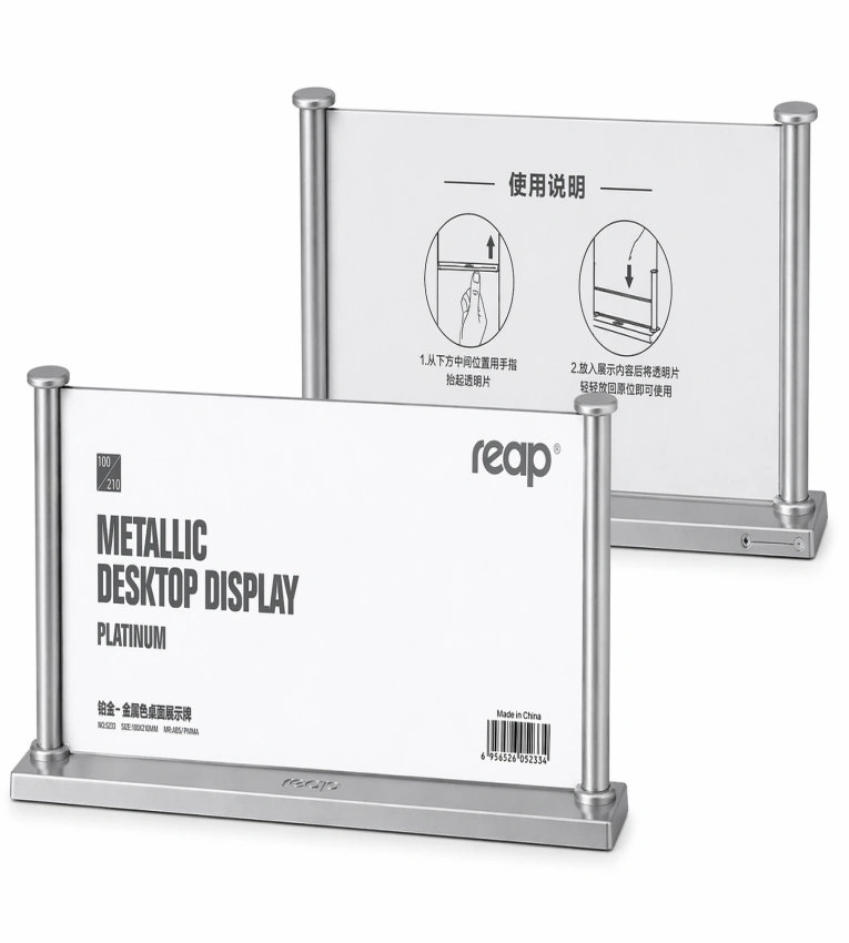 Chevalet de Bureau en Plastique Transparent – Porte-Message / Support d’Affichage Professionnel